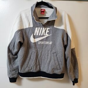 Nike Gray and White Sportswear Hoodie
